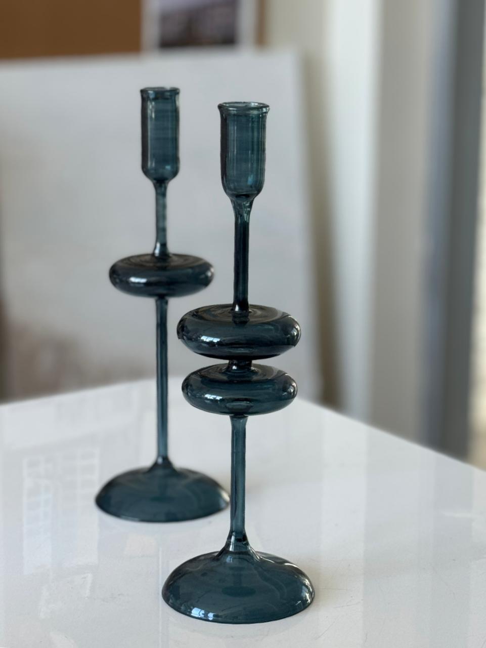 CANDLE HOLDER DARK BLUE