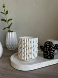 ROUND STRIPPED VASE - PINK DOTS