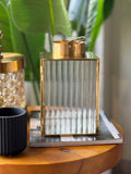 RIPPLED GLASS LANTERN