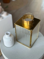 RIPPLED GLASS LANTERN